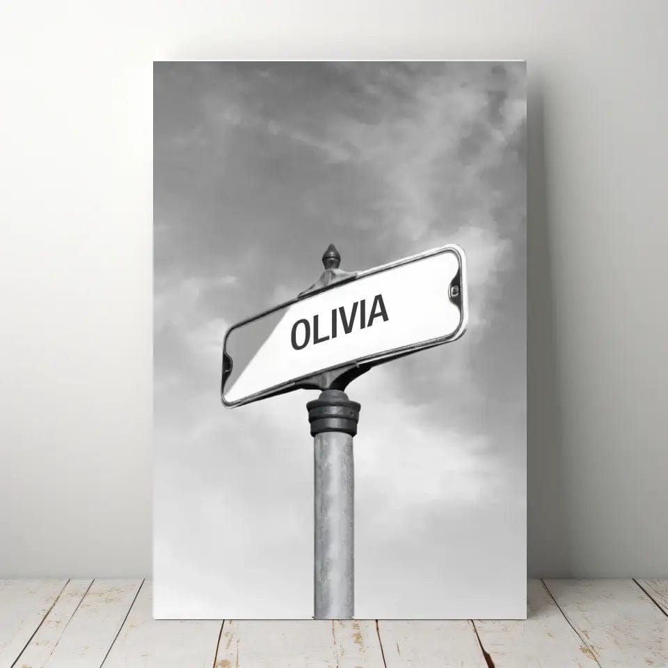 Street Sign with Custom Family Names - Canvas