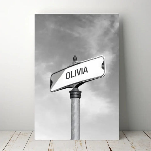 Street Sign with Custom Family Names - Canvas