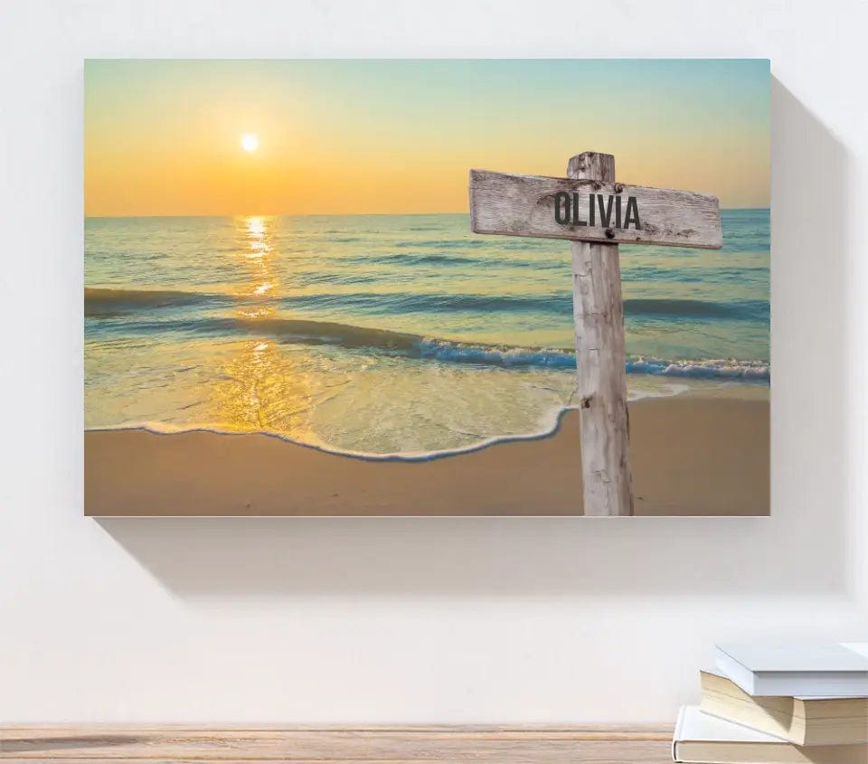 Wooden Sign (Beach) - Canvas