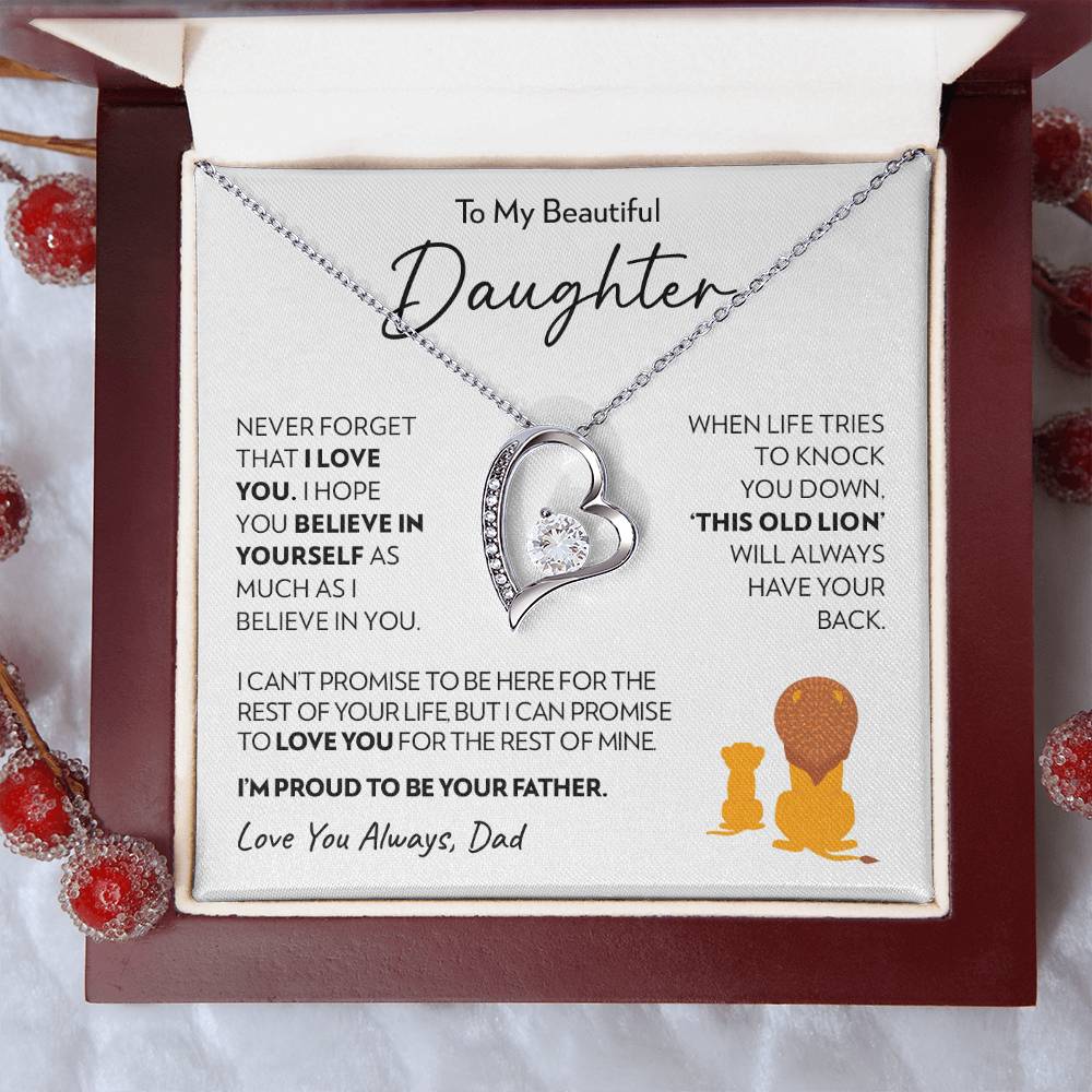 Daughter (From Dad) - Old Lion - Forever Love Necklace