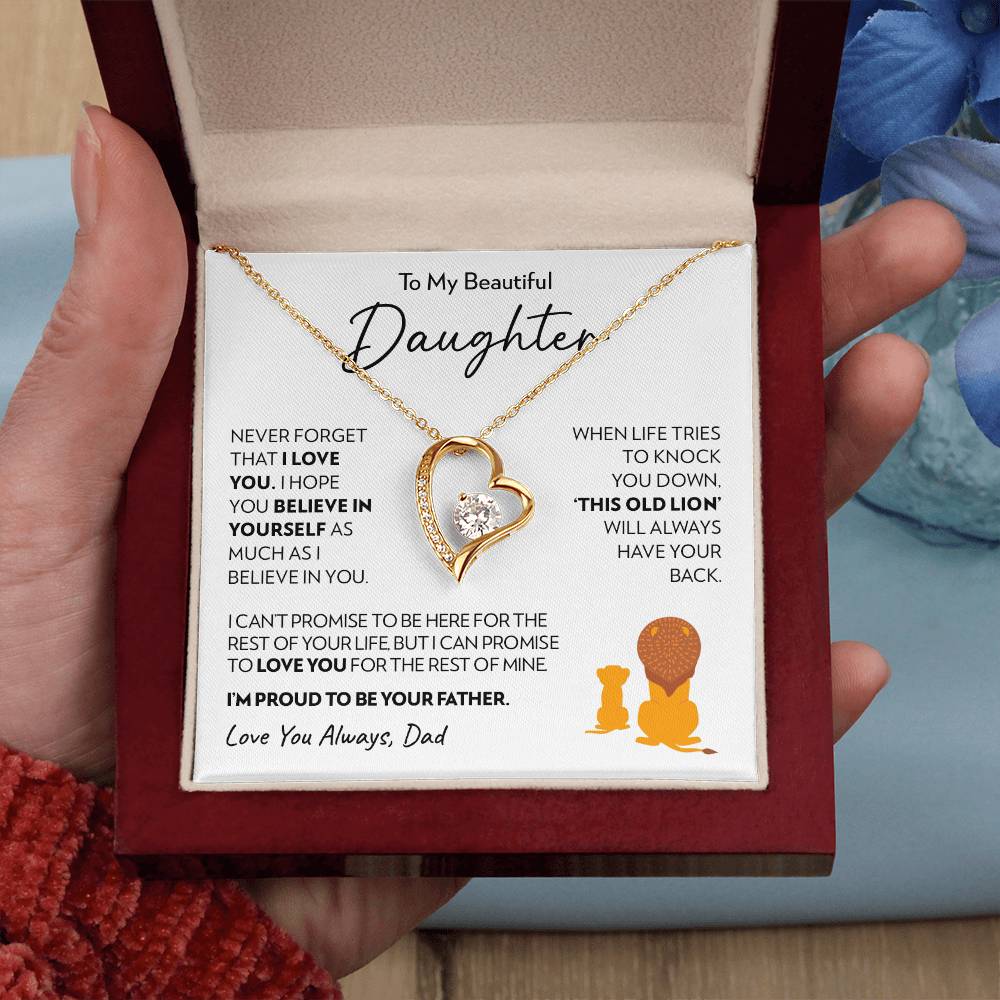 Daughter (From Dad) - Old Lion - Forever Love Necklace