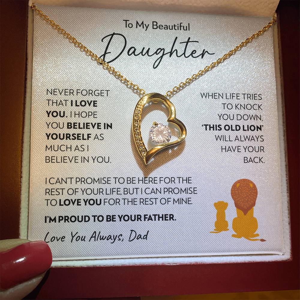 Daughter (From Dad) - Old Lion - Forever Love Necklace