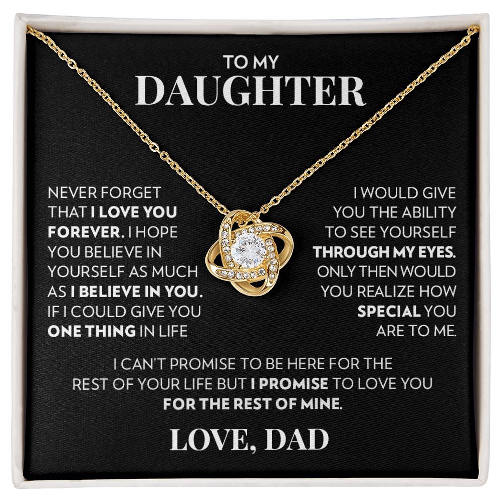 To Daughter (From Dad) - Forever - Love Knot Necklace