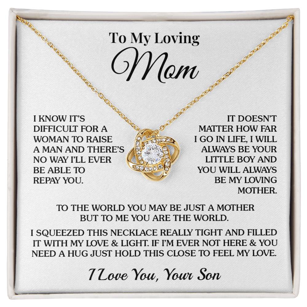 To Mom (From Son) - The World - Love Knot Necklace