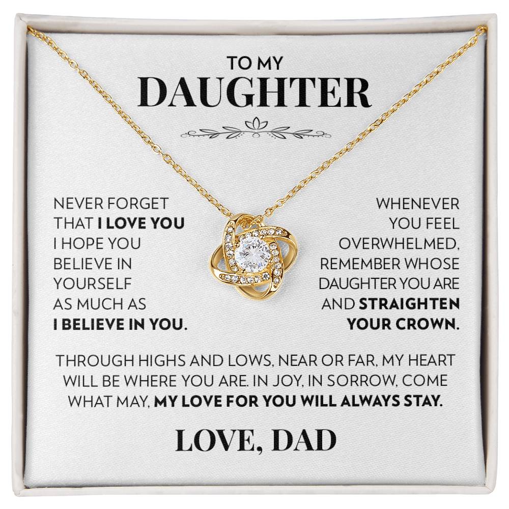 To Daughter (From Dad) - Highs and Lows - Love Knot Necklace