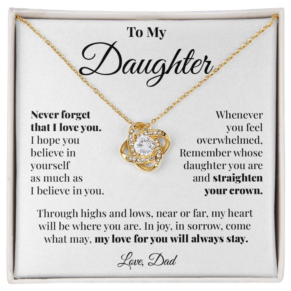 To Daughter (From Dad) - Highs and Lows - Love Knot Necklace