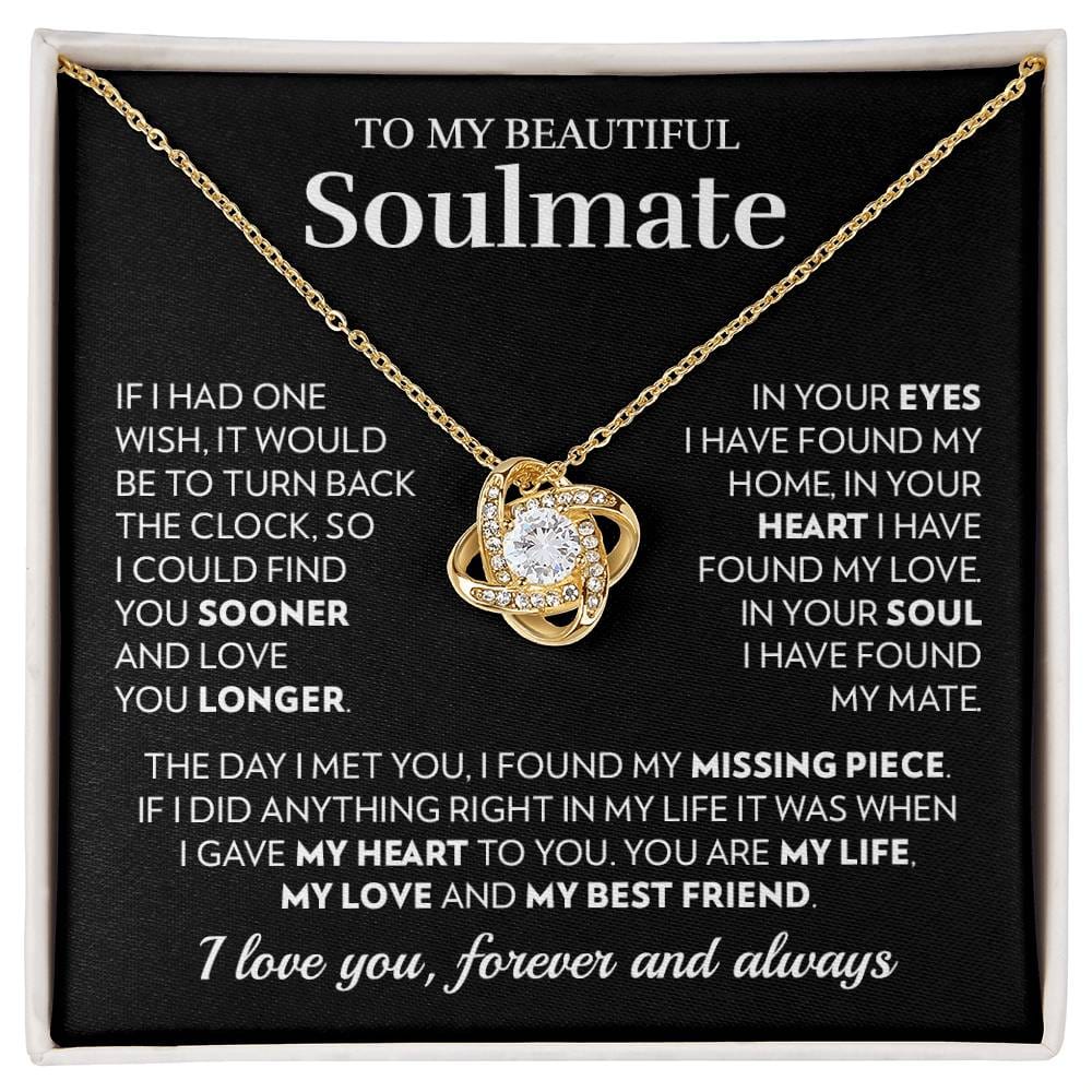 To My Soulmate - In Your Heart - Love Knot Necklace