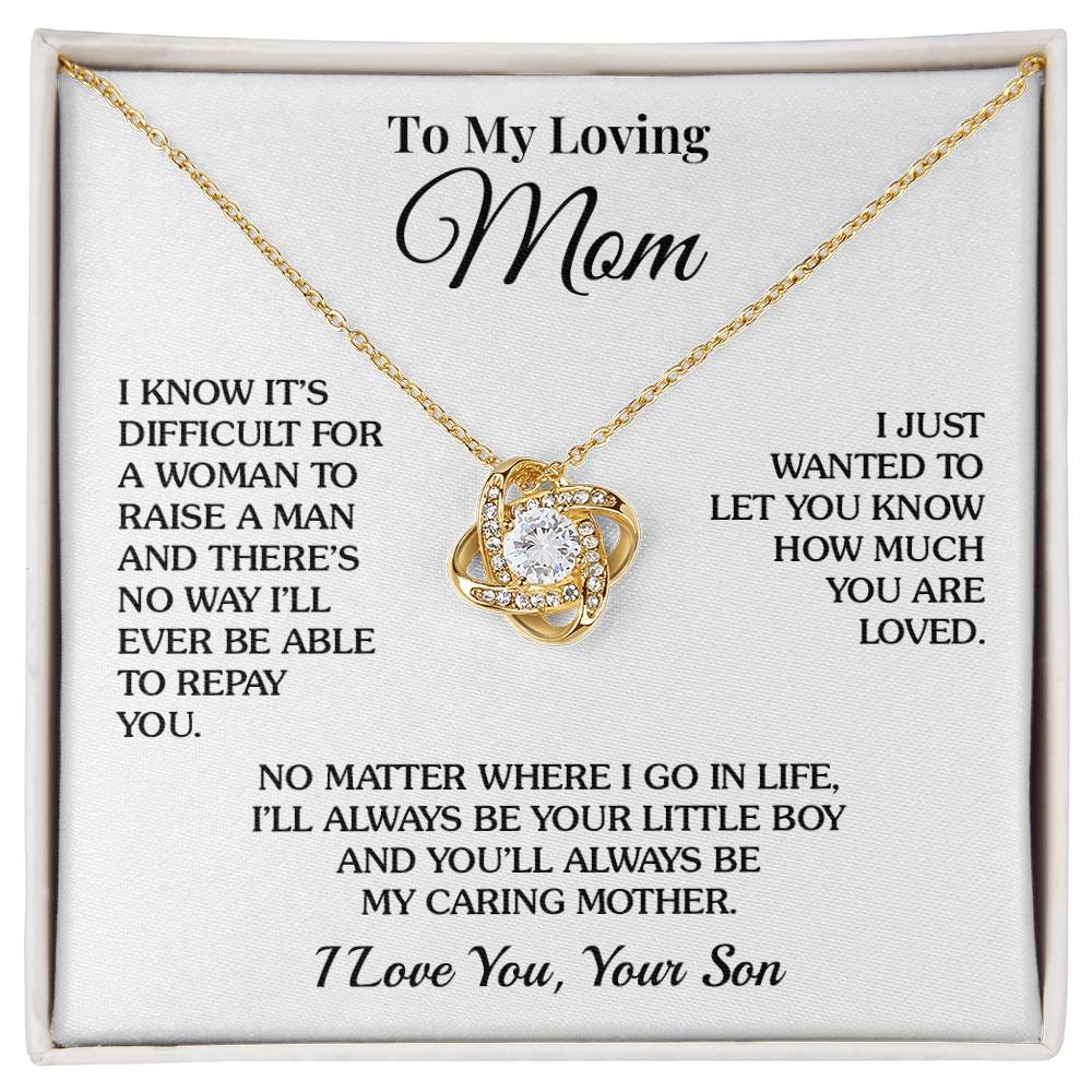 To Mom (From Son) - Your Little Boy - Love Knot Necklace