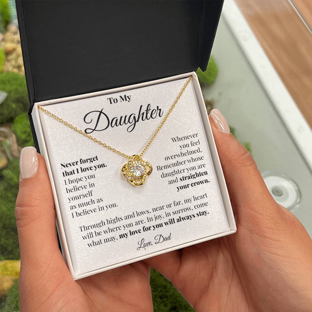 To Daughter (From Dad) - Highs and Lows - Love Knot Necklace