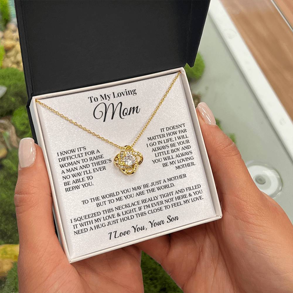 To Mom (From Son) - The World - Love Knot Necklace