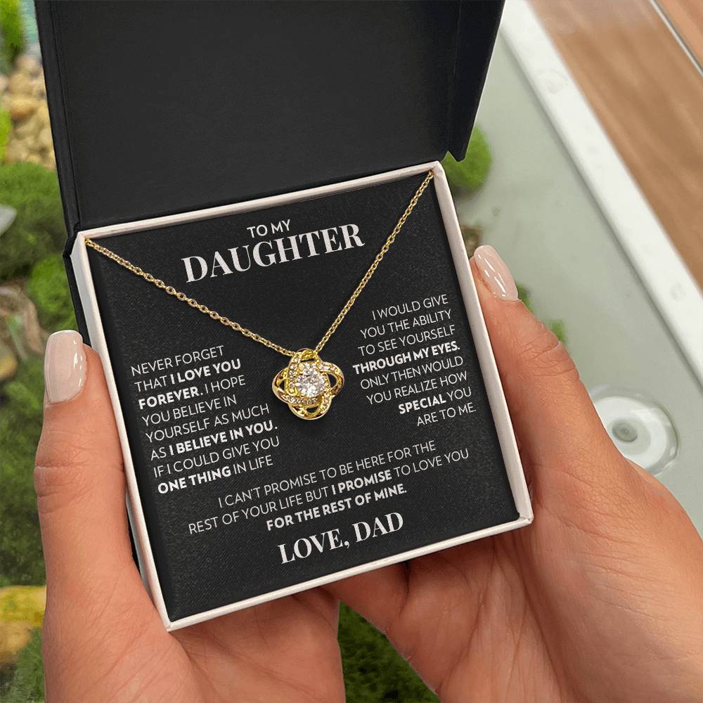 To Daughter (From Dad) - Forever - Love Knot Necklace