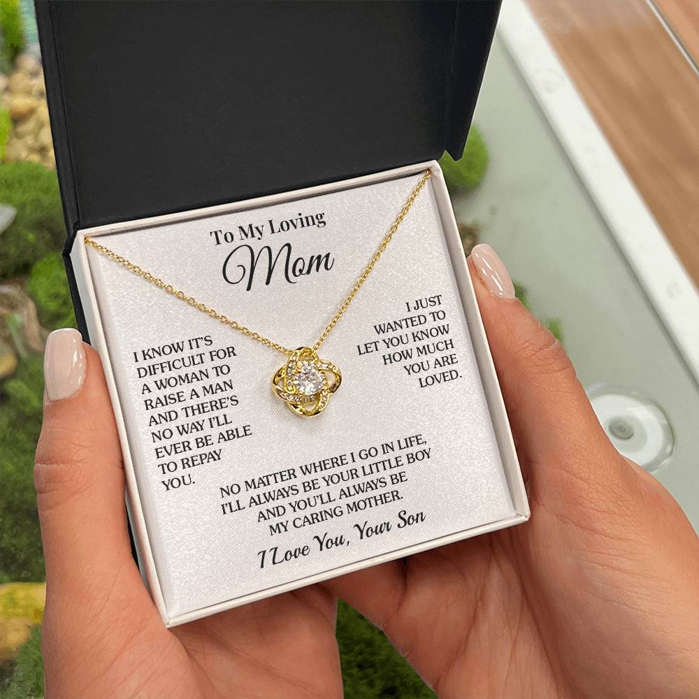 To Mom (From Son) - Your Little Boy - Love Knot Necklace