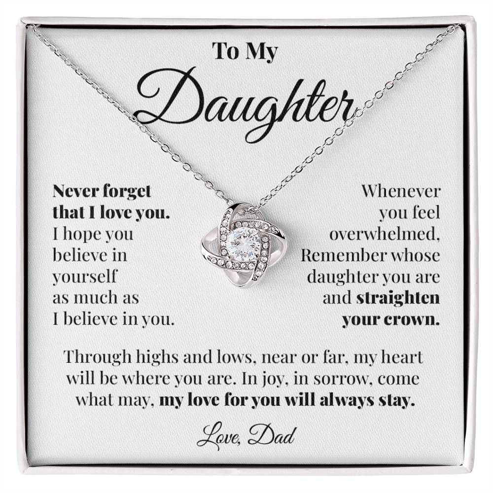 To Daughter (From Dad) - Highs and Lows - Love Knot Necklace