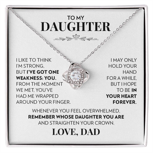 To Daughter (From Dad) - You - Love Knot Necklace