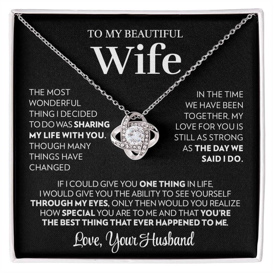 To My Wife - Together - Love Knot Necklace