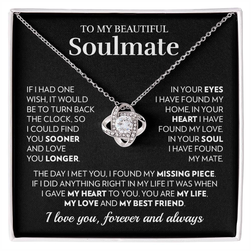 To My Soulmate - In Your Heart - Love Knot Necklace