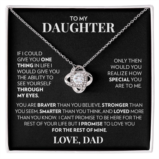 To Daughter (From Dad) - How Special You Are - Love Knot Necklace