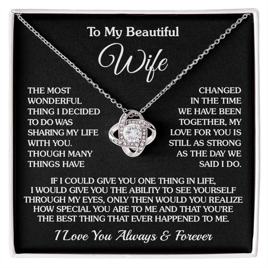 To My Wife - Together - Love Knot Necklace