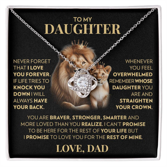 To Daughter (From Dad) - More Loved - Love Knot Necklace