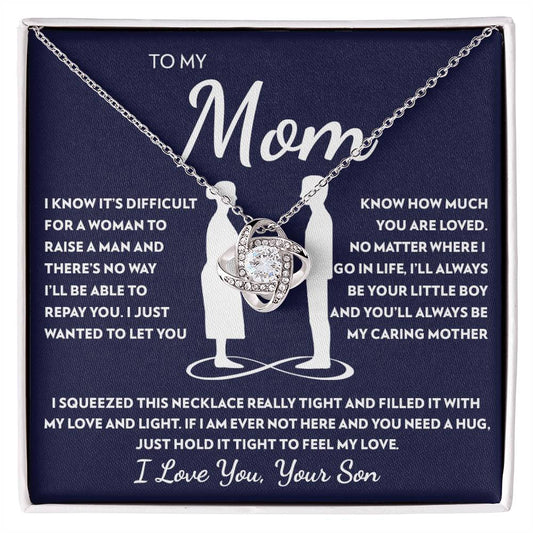 To Mom (From Son) - Caring Mother - Love Knot Necklace