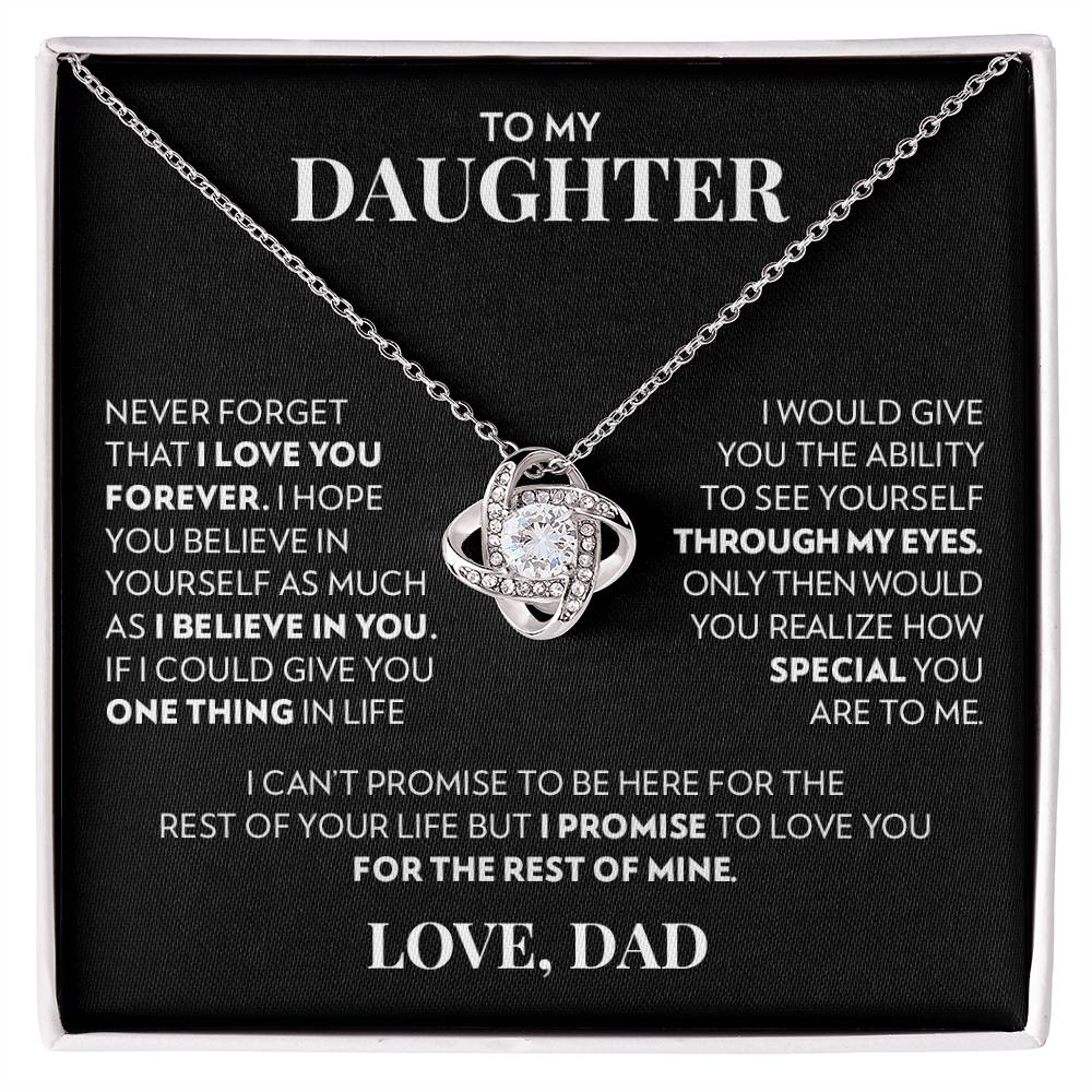 To Daughter (From Dad) - Forever - Love Knot Necklace