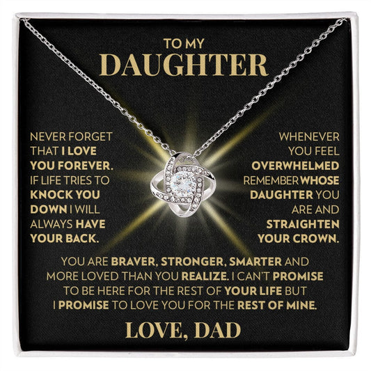 To Daughter (From Dad) - More Loved - Love Knot Necklace