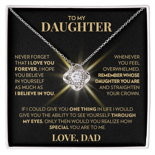 To Daughter (From Dad) - Special - Love Knot Necklace