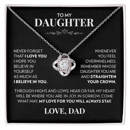 To Daughter (From Dad) - Highs and Lows - Love Knot Necklace