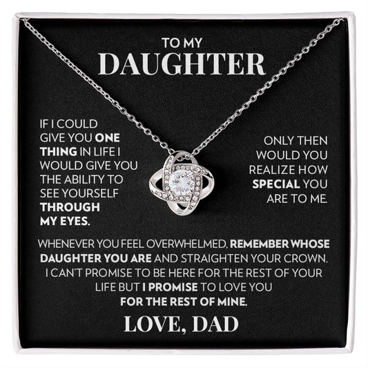 To Daughter (From Dad) - One Thing - Love Knot Necklace