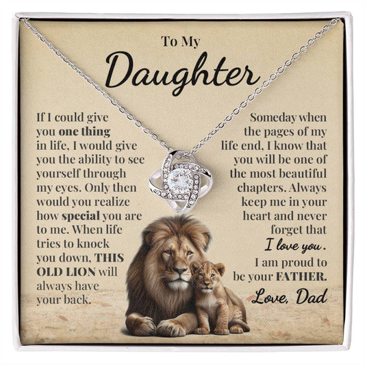 To My Daughter (From Dad) - This Old Lion - Love Knot Necklace