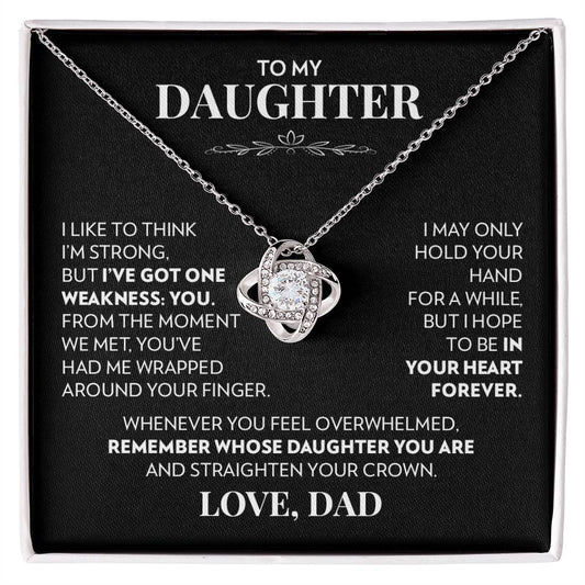 To Daughter (From Dad) - You - Love Knot Necklace