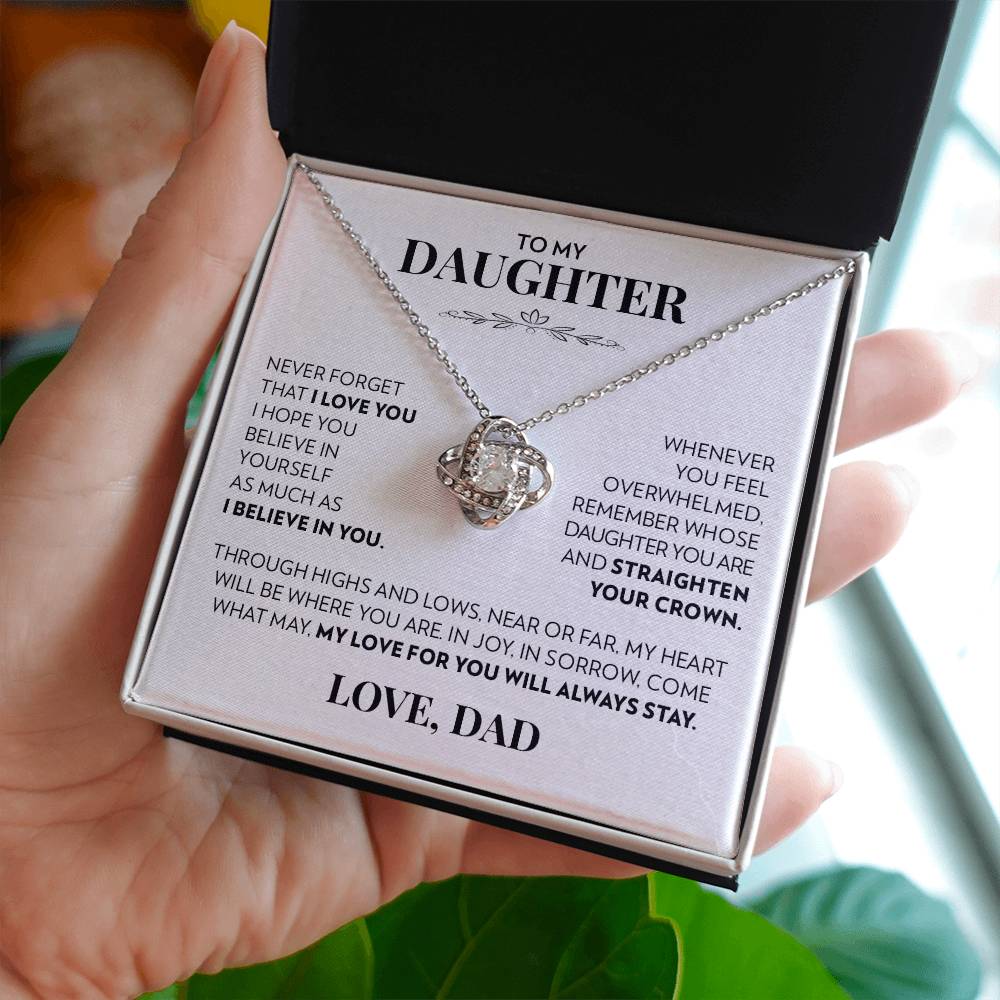 To Daughter (From Dad) - Highs and Lows - Love Knot Necklace