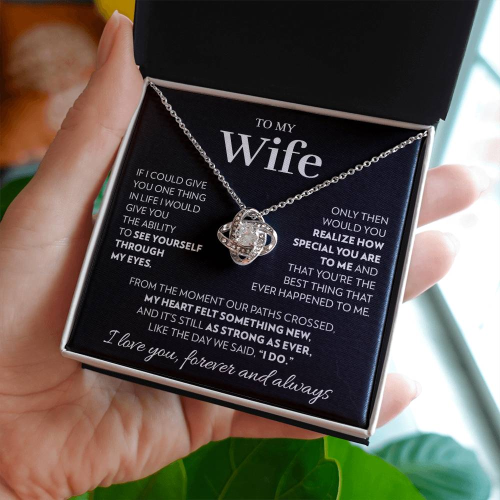 To My Wife - I Do - Love Knot Necklace