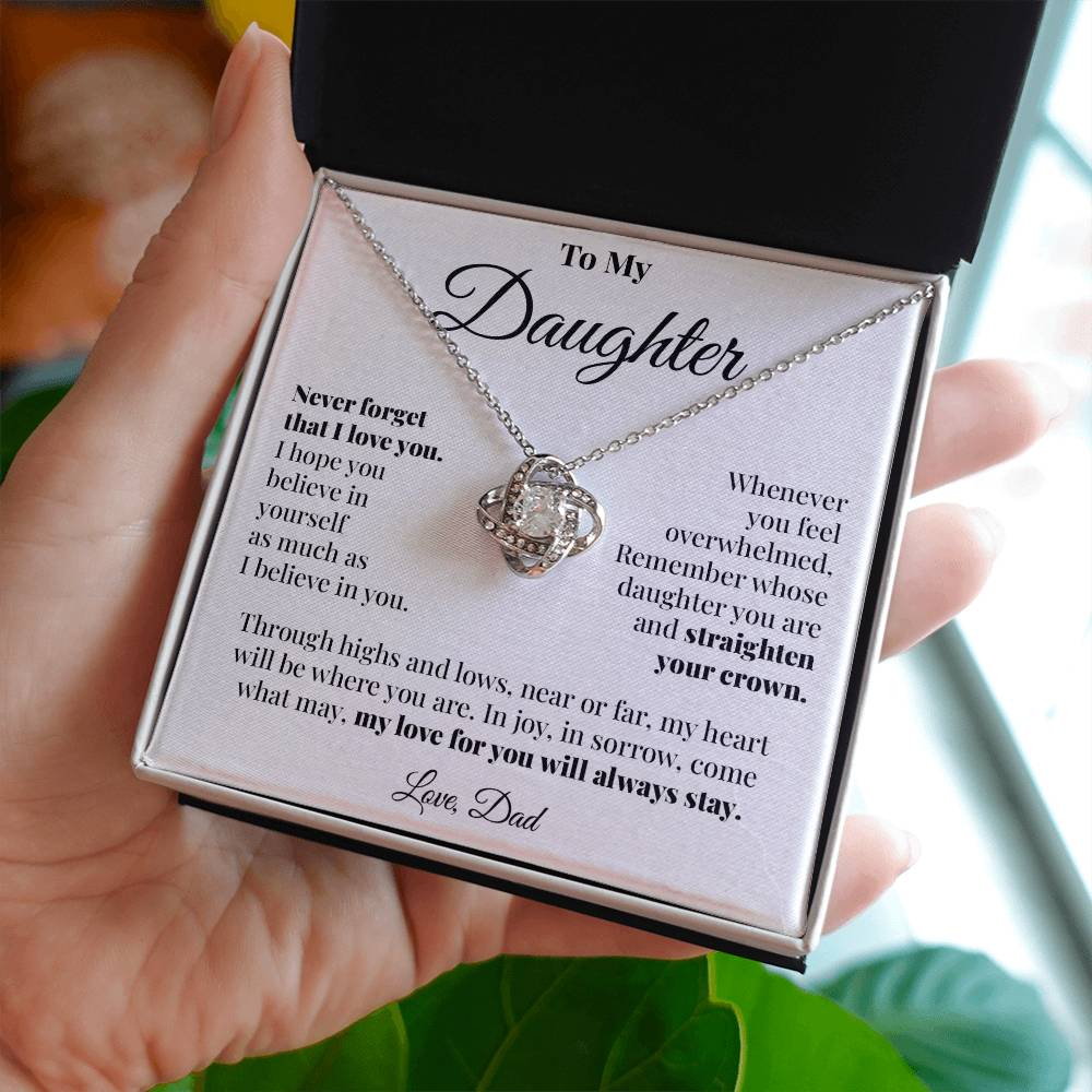 To Daughter (From Dad) - Highs and Lows - Love Knot Necklace