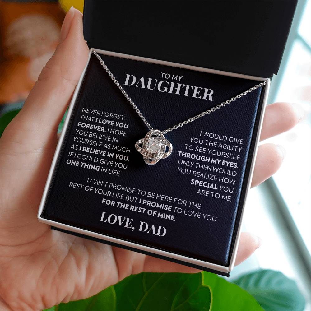 To Daughter (From Dad) - Forever - Love Knot Necklace