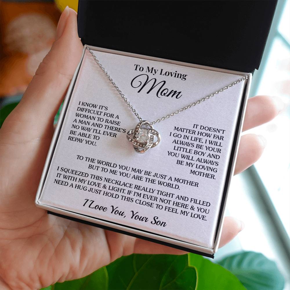 To Mom (From Son) - The World - Love Knot Necklace