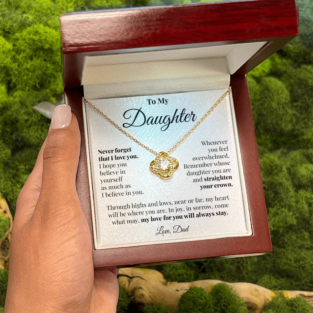 To Daughter (From Dad) - Highs and Lows - Love Knot Necklace