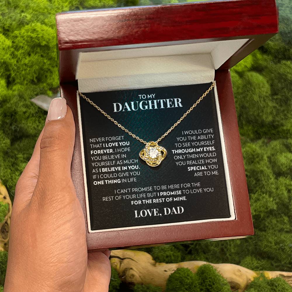 To Daughter (From Dad) - Forever - Love Knot Necklace