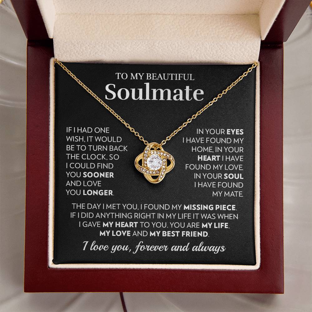 To My Soulmate - In Your Heart - Love Knot Necklace