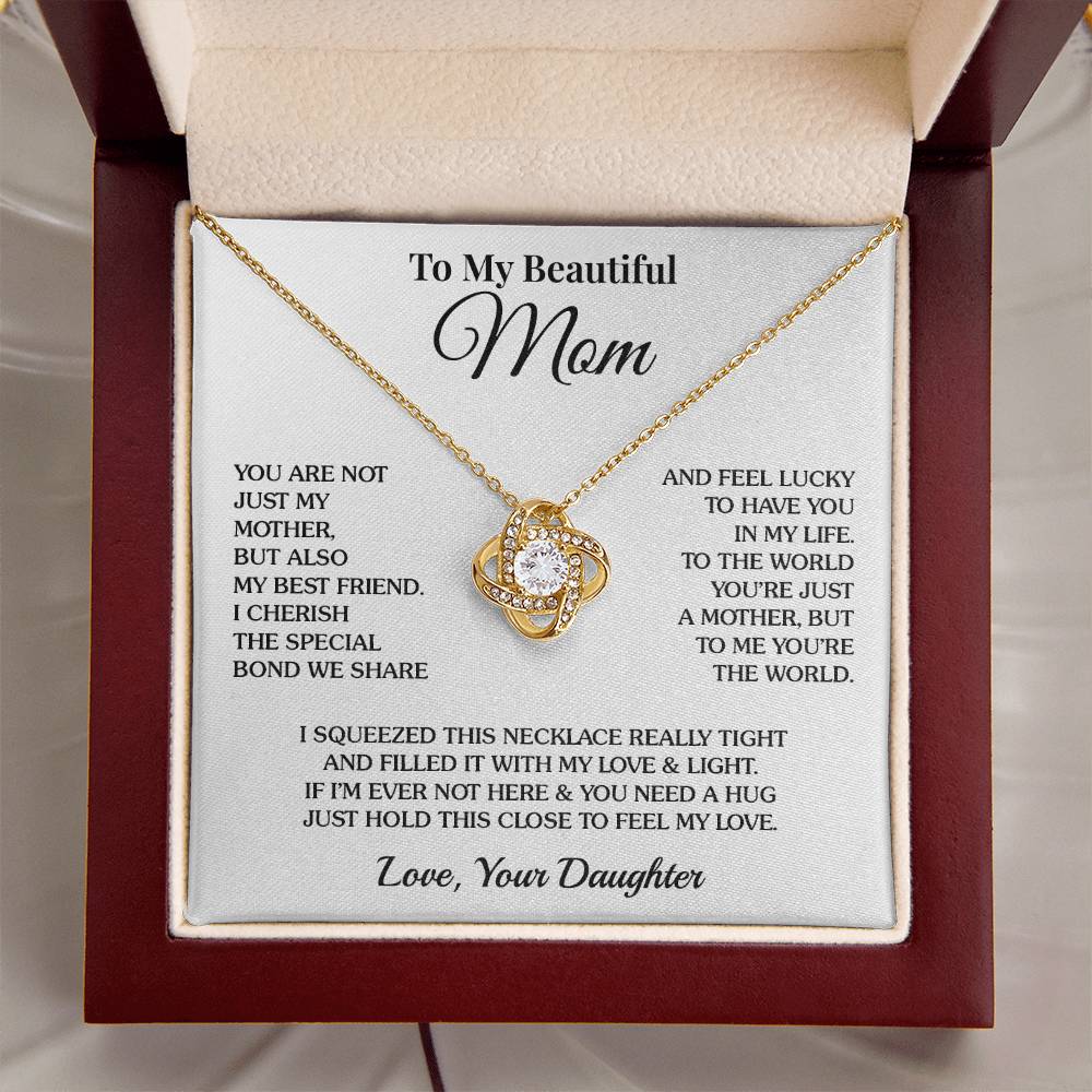 To Mom (From Daughter) - Love & Light - Love Knot Necklace