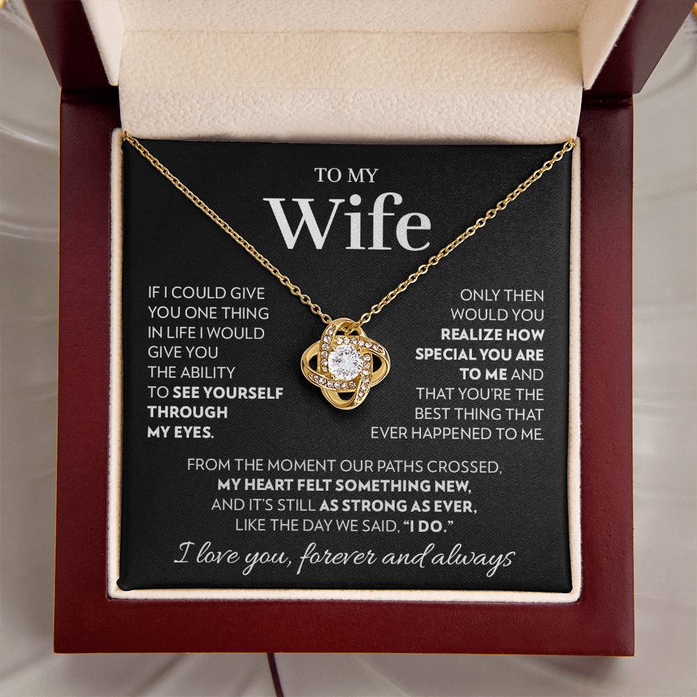 To My Wife - I Do - Love Knot Necklace