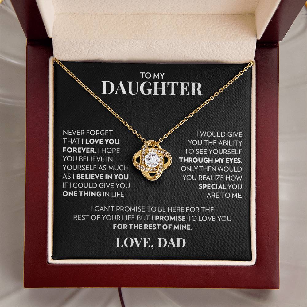 To Daughter (From Dad) - Forever - Love Knot Necklace