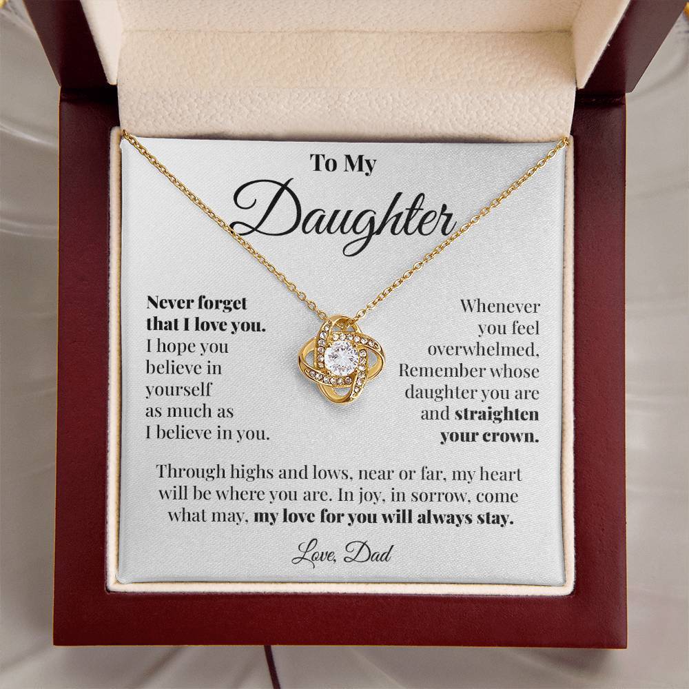 To Daughter (From Dad) - Highs and Lows - Love Knot Necklace