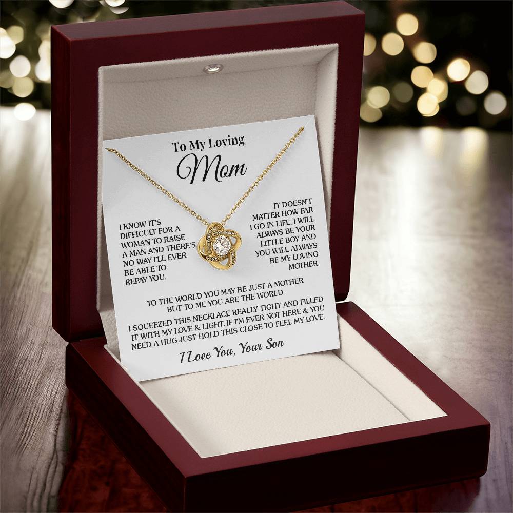 To Mom (From Son) - The World - Love Knot Necklace