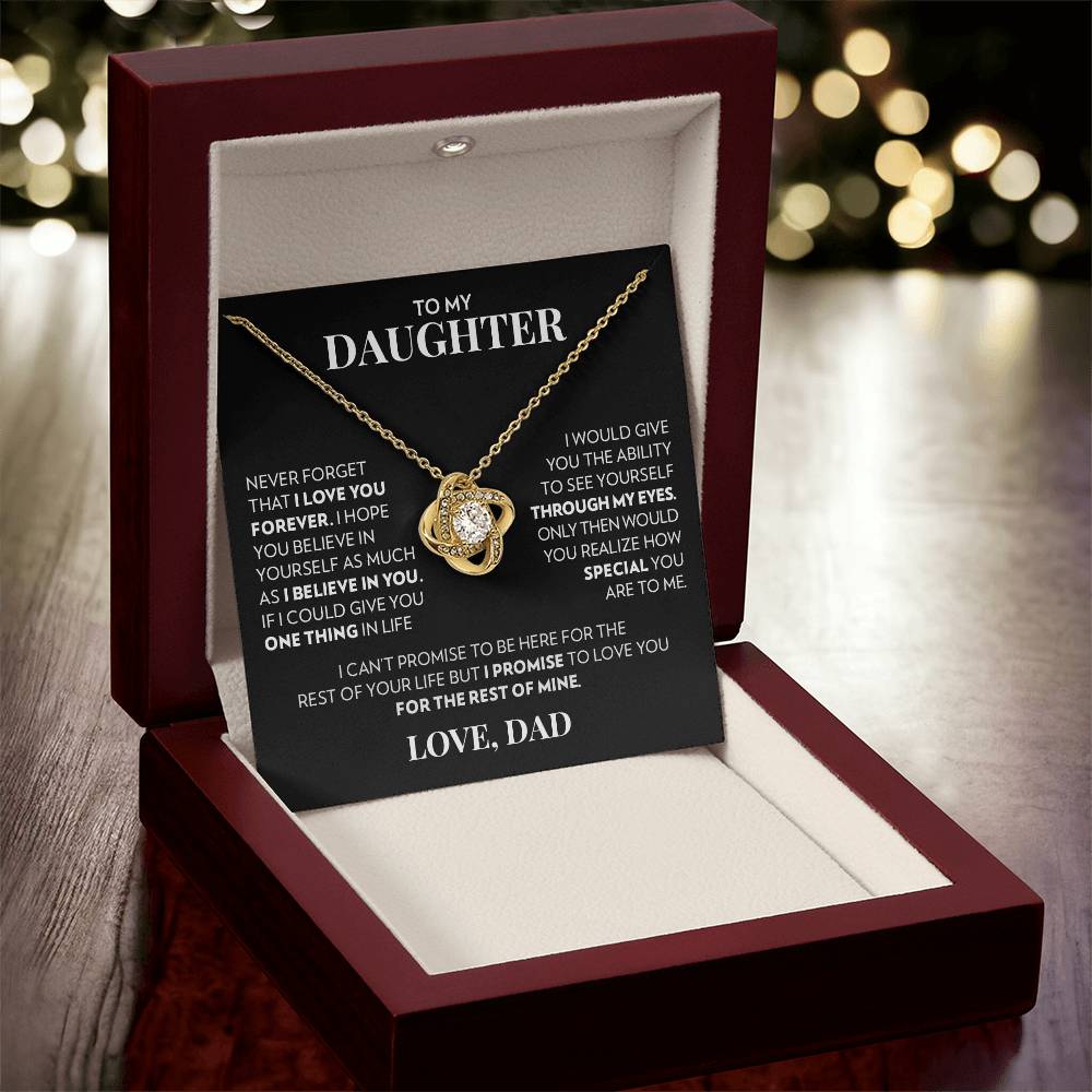 To Daughter (From Dad) - Forever - Love Knot Necklace