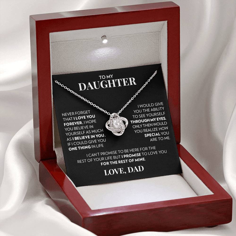 To Daughter (From Dad) - Forever - Love Knot Necklace