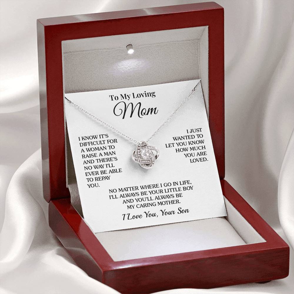 To Mom (From Son) - Your Little Boy - Love Knot Necklace