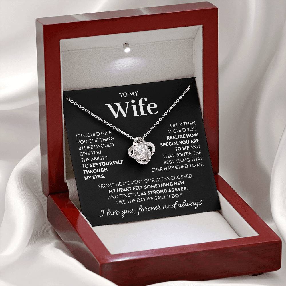 To My Wife - I Do - Love Knot Necklace