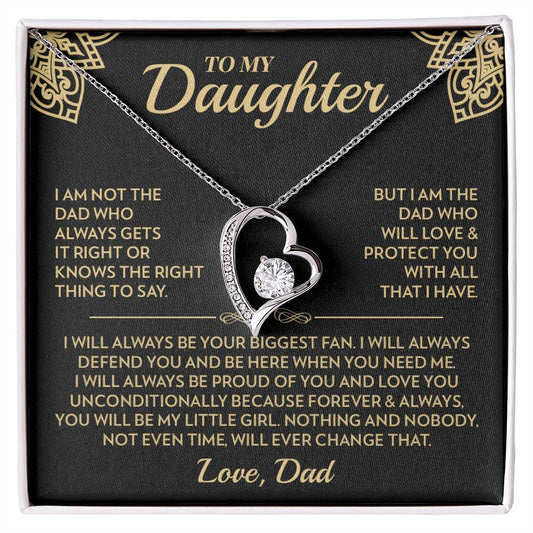 To My Daughter (From Dad) - Love and Protect - Forever Love Necklace