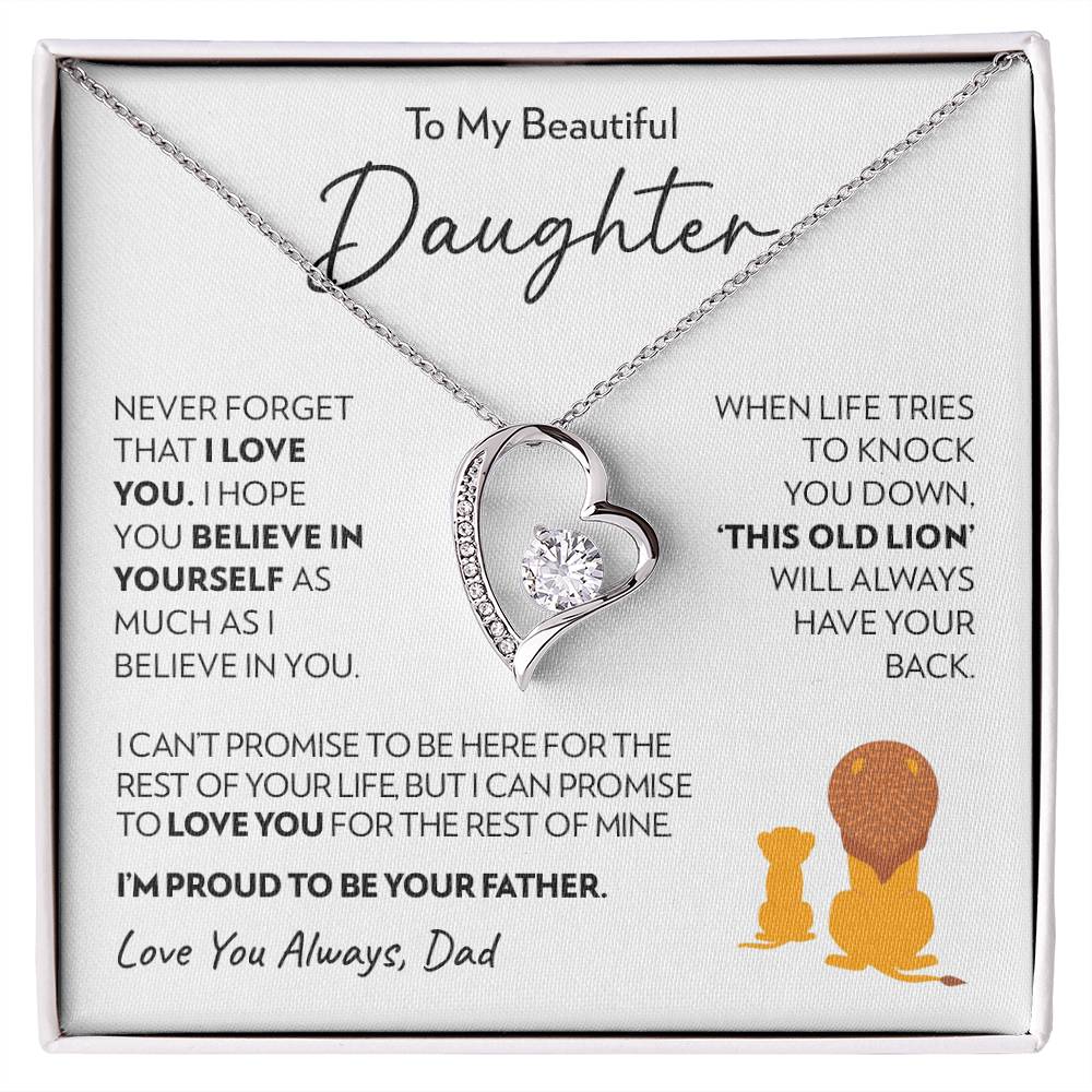 Daughter (From Dad) - Old Lion - Forever Love Necklace